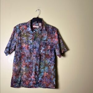 Island Republic Red and Blue Casual Button Down Shirt